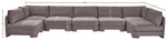Hammond - Velvet Performance Fabric Upholstered 7 Piece U-Shaped Armless Sectional