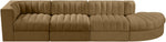 Rummi - Velvet Performance Fabric Upholstered 4 Piece Modular Sectional With Reverse Corner Chair