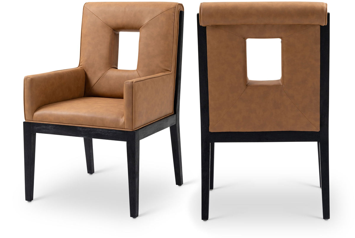Gwendolyn - Faux Leather Dining Arm Chair With Black Frame