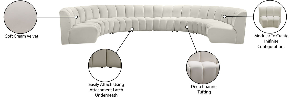 Infinity - 8 Piece Velvet Modular Sectional