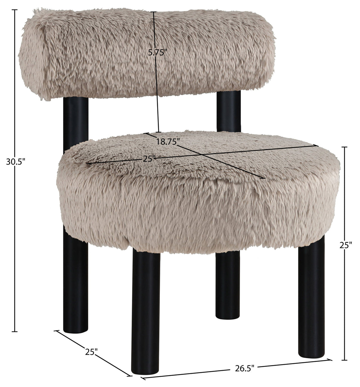 Ambre - Vegan Shearling Fabric Upholstered Accent Chair