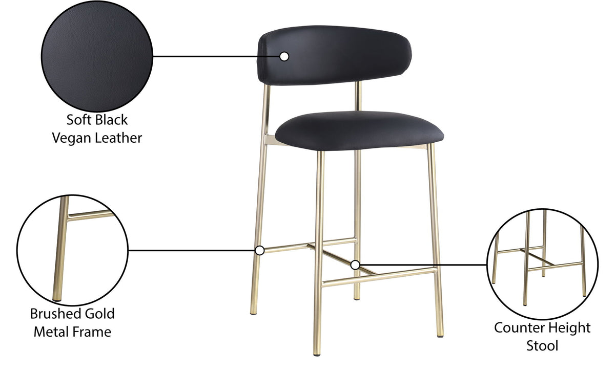 Lupita - Counter Stool With Brushed Gold Frame (Set of 2)