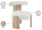 Calder - Linen Textured Fabric Upholstered Accent Chair - Painted Natural Base