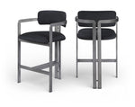 Aurum - Vegan Leather Upholstered Counter Stool With Gray Base