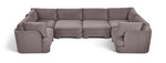 Hammond - Velvet Performance Fabric Upholstered 6 Piece U-Shaped Sectional