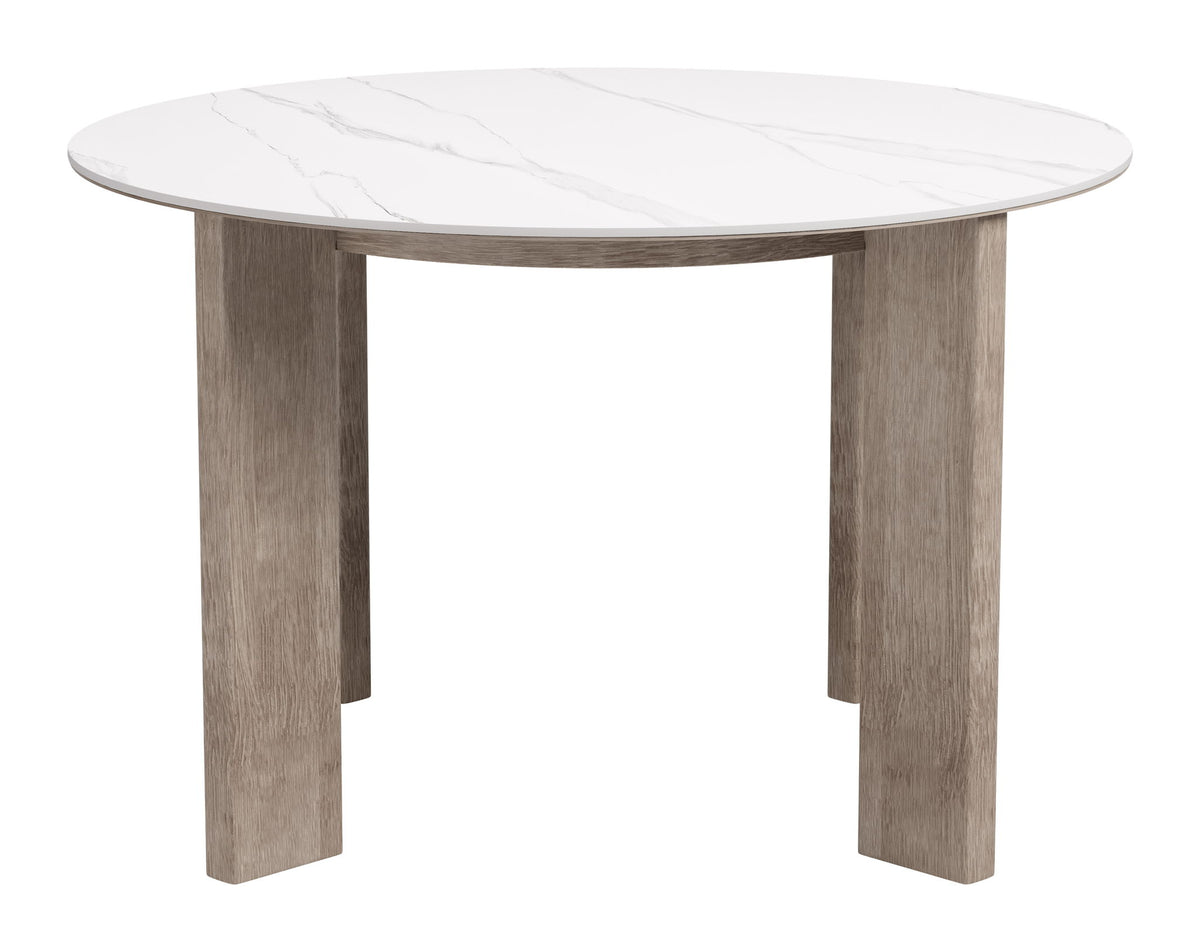 Oceanveil - Round Dining Table - White / Light Brown