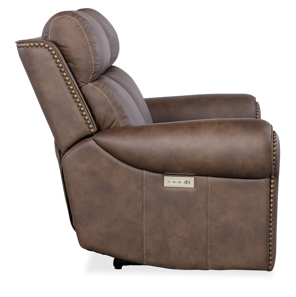 MS - Duncan Power Loveseat With Power Headrest & Lumbar - Dark Brown