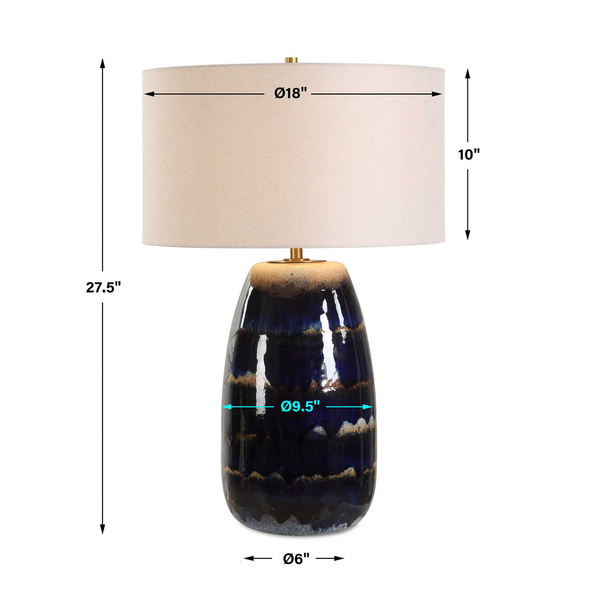Orleans - Glaze Table Lamp - Blue