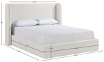 Kendall - Linen Textured Fabric Upholstered Bed - Cream