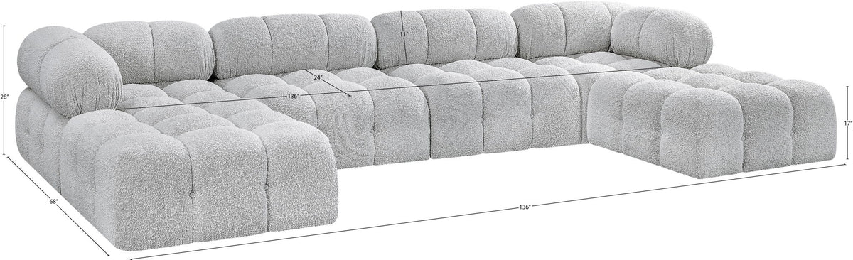 Ames - 6 Piece Fabric Modular U-Shaped Sectional
