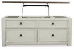 Bolanburg - Lift Top Cocktail Table - White / Brown / Beige