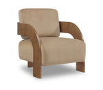 Cedra - Velvet Performance Fabric Upholstered Accent Chair - Brown Frame