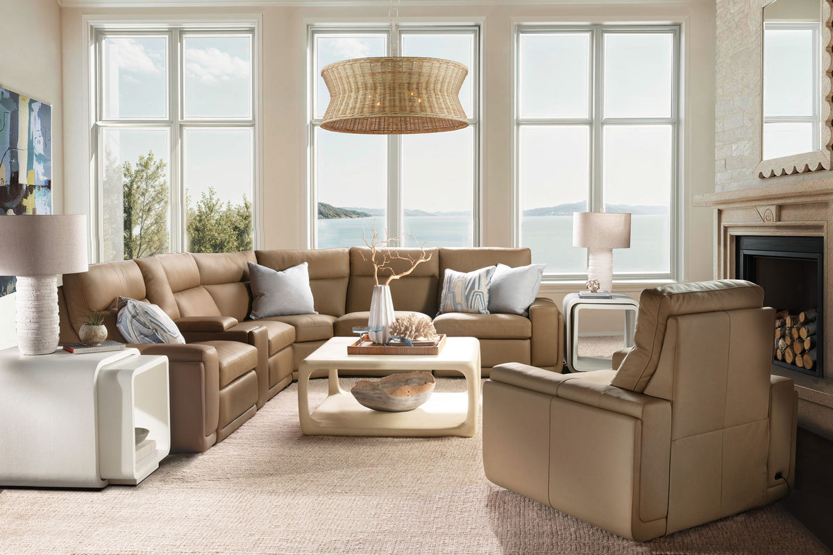 MS - Simone Six-Piece Power Reclining Sectional - Dark Brown