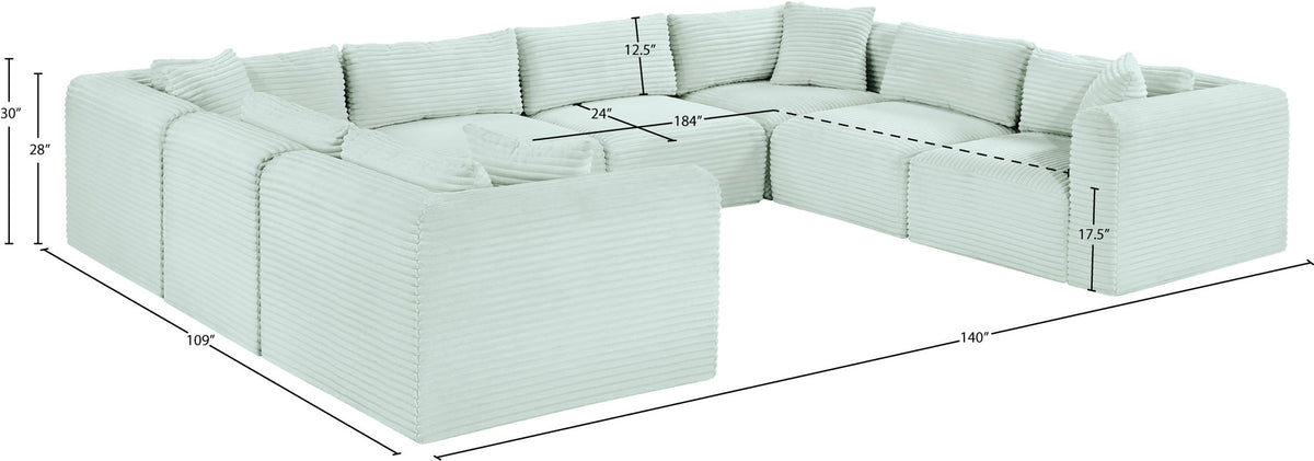 Shaggy - 8 Piece Modular U-Shaped Sectional