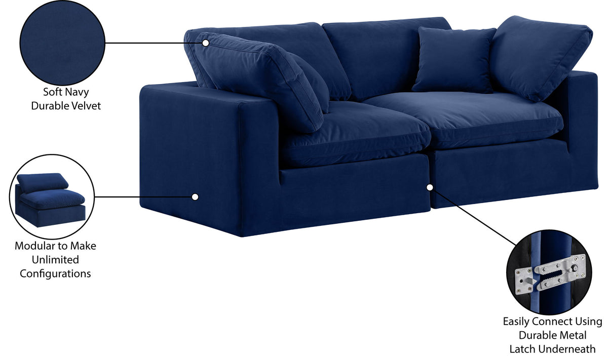 Comfy - Velvet Modular Sofa 2 Seats