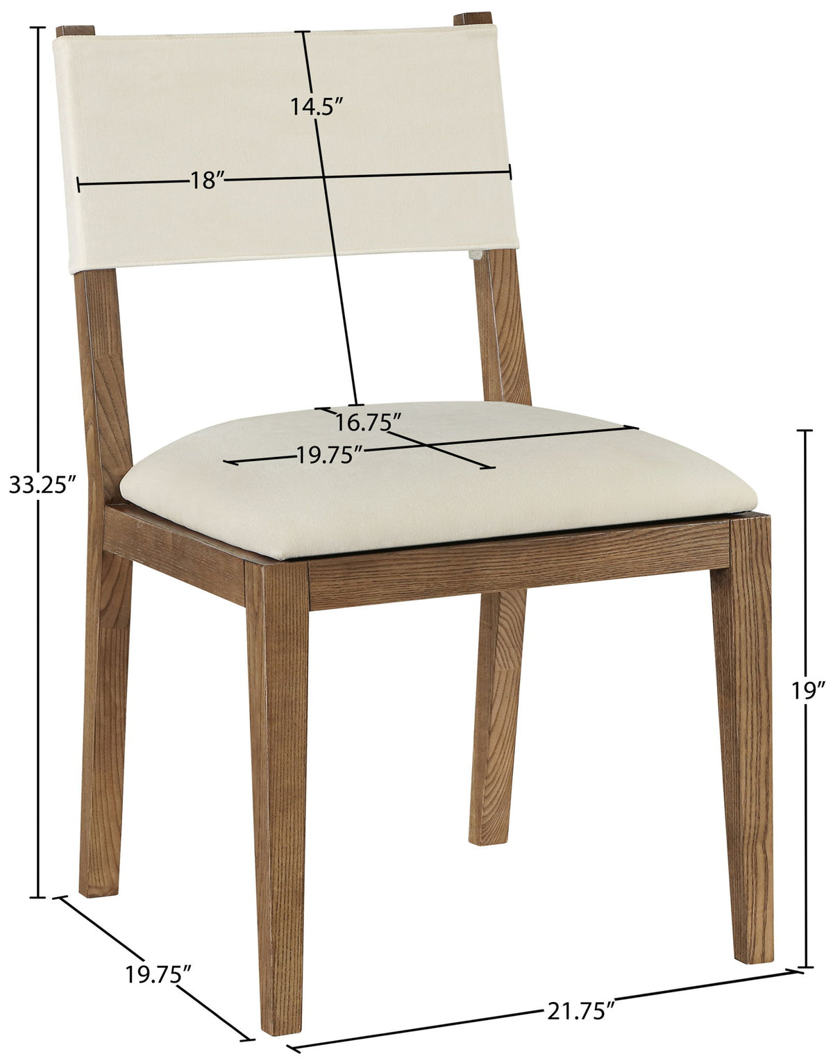 Avon - Linen Textured Performance Fabric Dining Side Chair (Set of 2)
