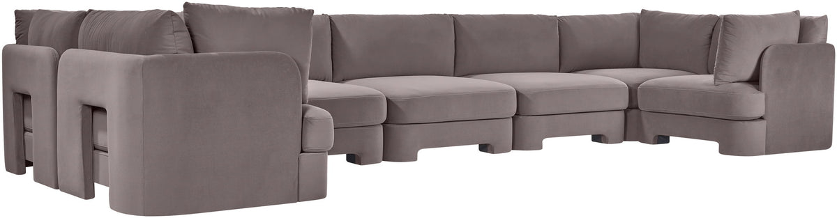 Hammond - Velvet Performance Fabric Upholstered 7 Piece U-Shaped Sectional