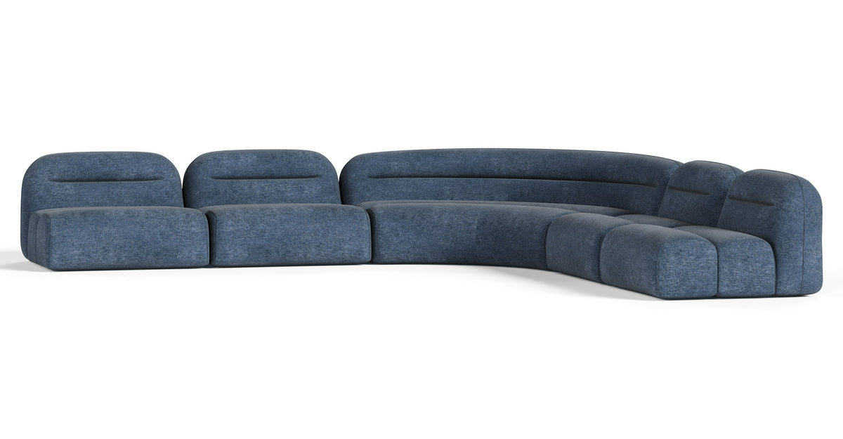 Forman - Modern Blue Fabric Modular Sectional Sofa-5-Piece Sectional by VIG Furniture - View 3