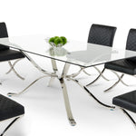 Adderley Modern Stainless Steel w/ Glass Top Dining Table by VIG Furniture - View 6