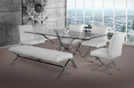 Adderley Modern Stainless Steel w/ Glass Top Dining Table by VIG Furniture - View 5