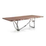 Addy Modern Walnut & Stainless Steel Dining Table by VIG Furniture - View 11