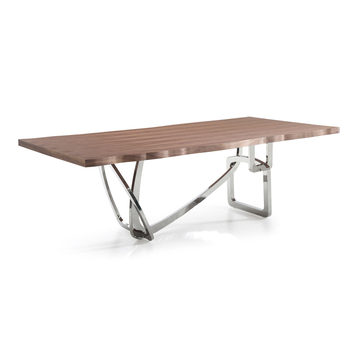 Addy Modern Walnut & Stainless Steel Dining Table by VIG Furniture - View 11