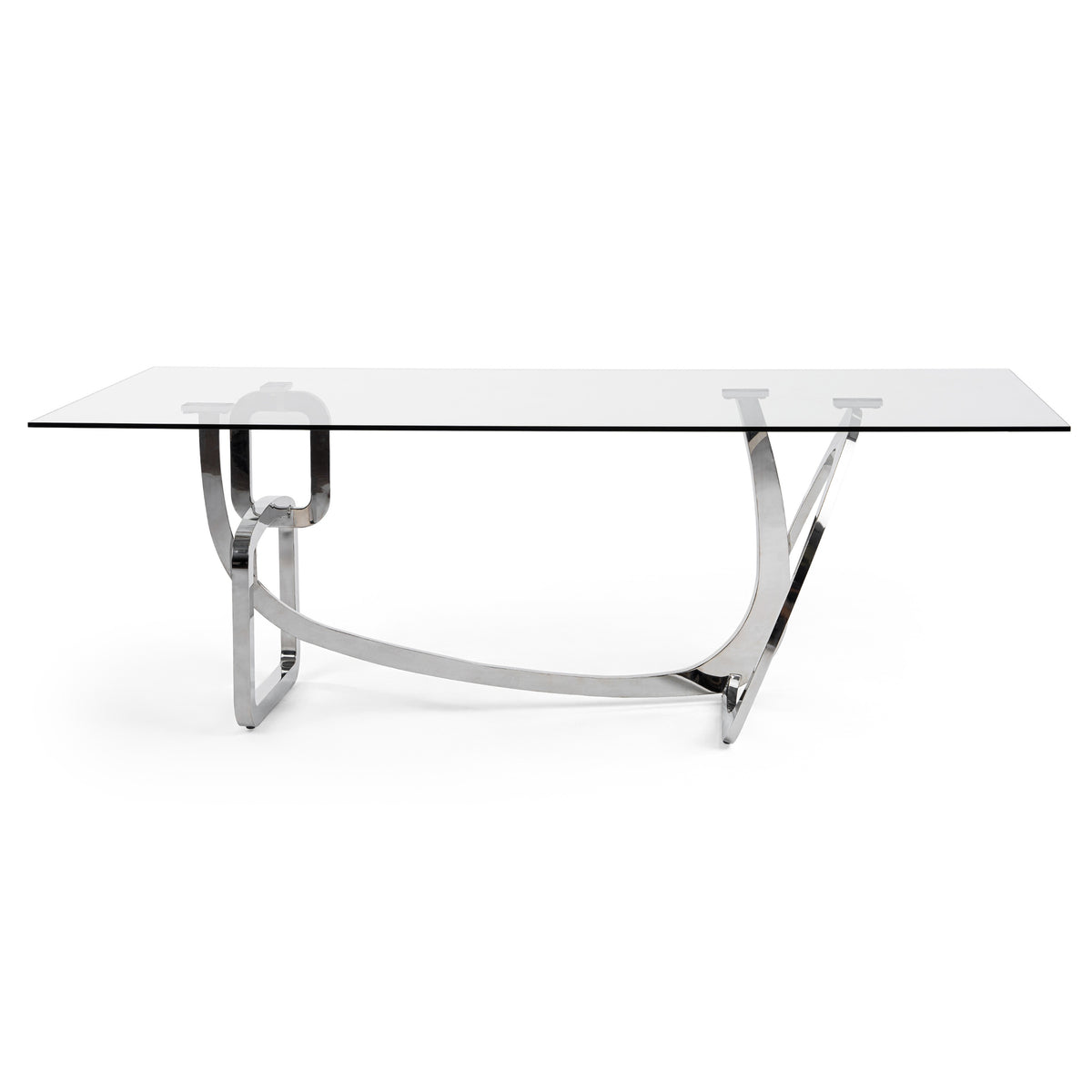 Adelaide Modern Stainless Steel & Glass Dining Table by VIG Furniture - View 1