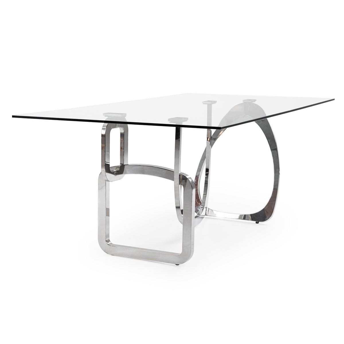 Adelaide Modern Stainless Steel & Glass Dining Table by VIG Furniture - View 2