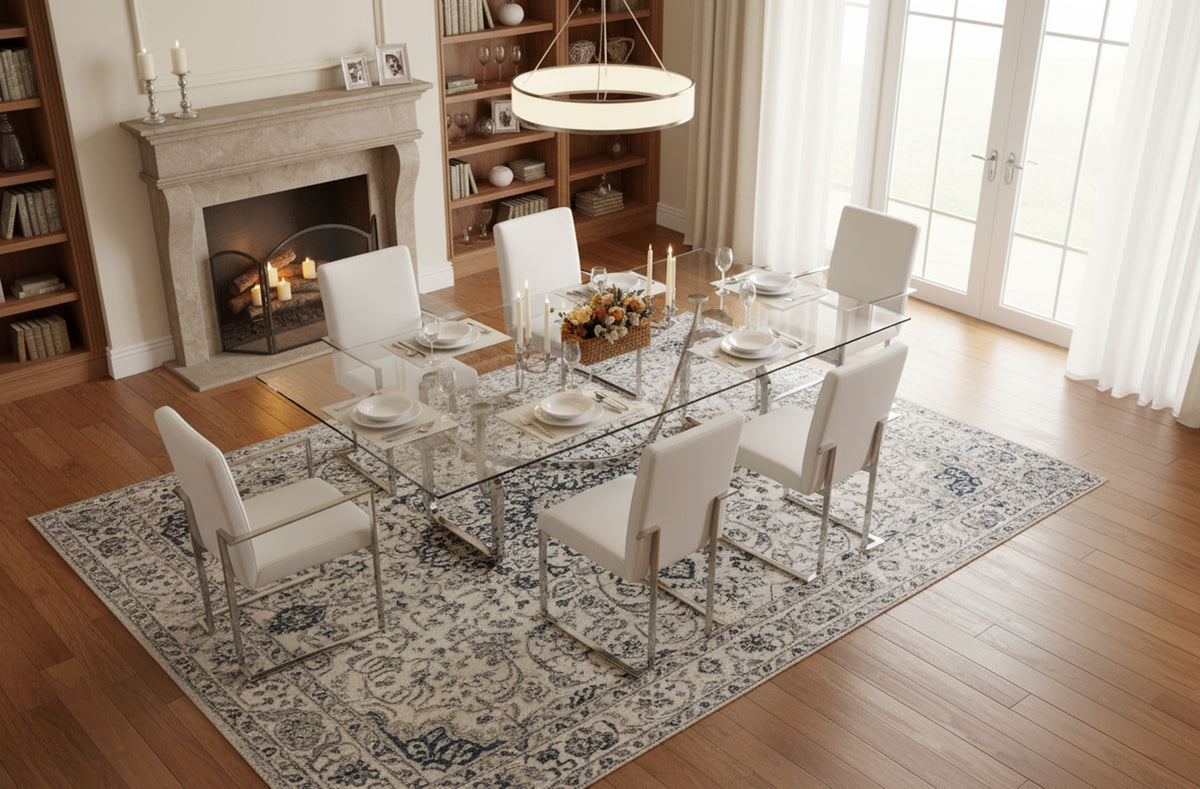 Adelaide Modern Stainless Steel & Glass Dining Table by VIG Furniture - View 8