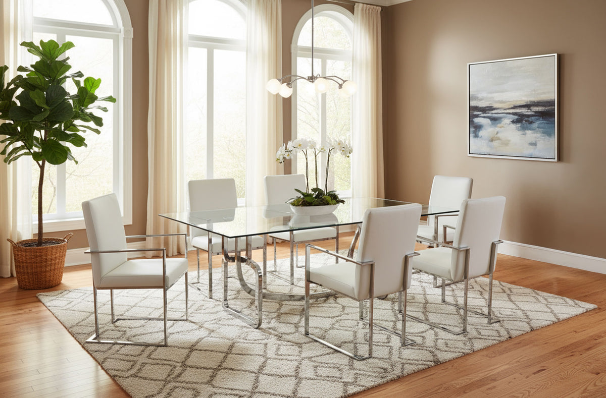 Adelaide Modern Stainless Steel & Glass Dining Table by VIG Furniture - View 7