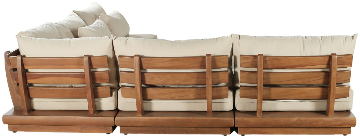 Mirella - 5 Piece Water Resistant Fabric Upholstered Outdoor Patio Modular Sectional