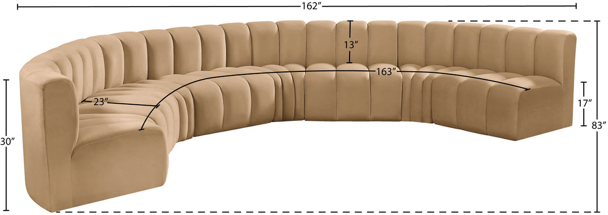 Arc - Velvet 8 Piece U-Shaped Modular Sofa