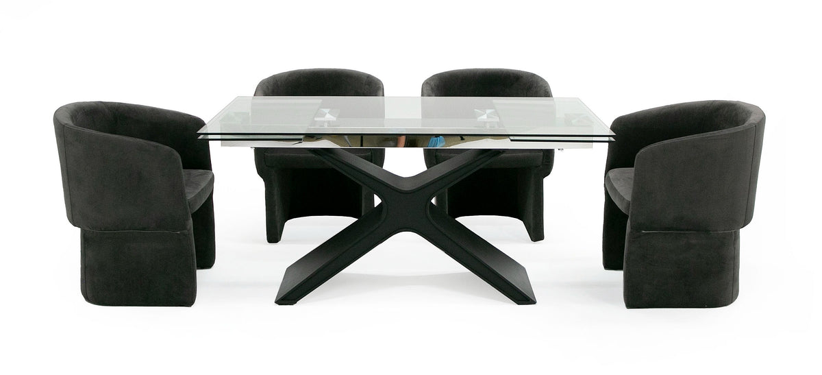 Adler - Modern Black Glass Extendable 63"/94.5" Dining Table by VIG Furniture - View 4