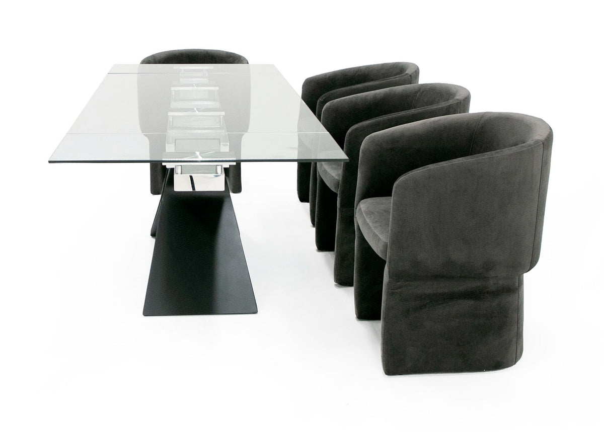 Adler - Modern Black Glass Extendable 63"/94.5" Dining Table by VIG Furniture - View 6