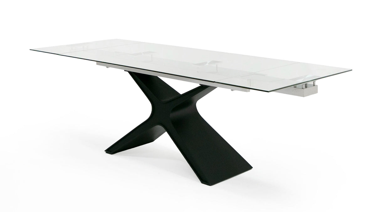 Adler - Modern Black Glass Extendable 63"/94.5" Dining Table by VIG Furniture - View 8