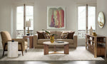 Eleana - Marble Top Round End Table - Medium Wood