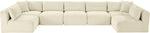 Shaggy - 7 Piece Modular U-Shaped Armless Sectional