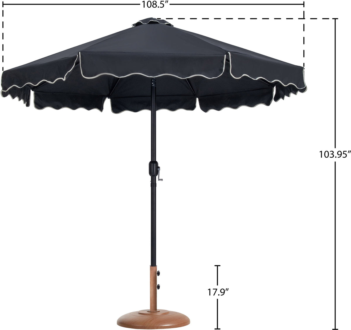 Amalfi - Patio Umbrella - Light Brown Base / Black Pole