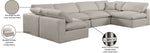 Comfy - 6 Piece Linen Modular Armless Sectional
