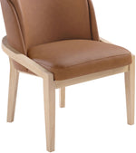 Navo - Faux Leather Upholstered Dining Chair - Natural Base