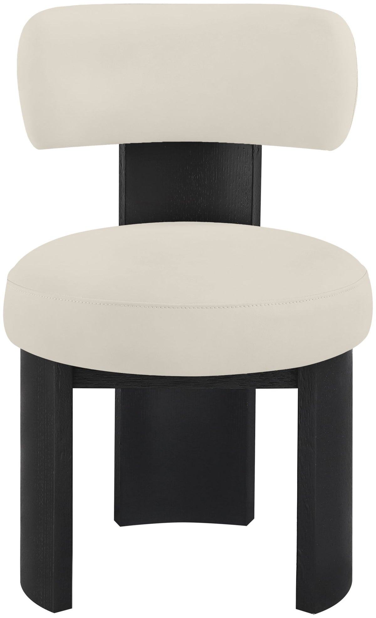 Atelier - Vegan Leather Upholstered Dining Chair (Set of 2) - Taupe / Painted Black