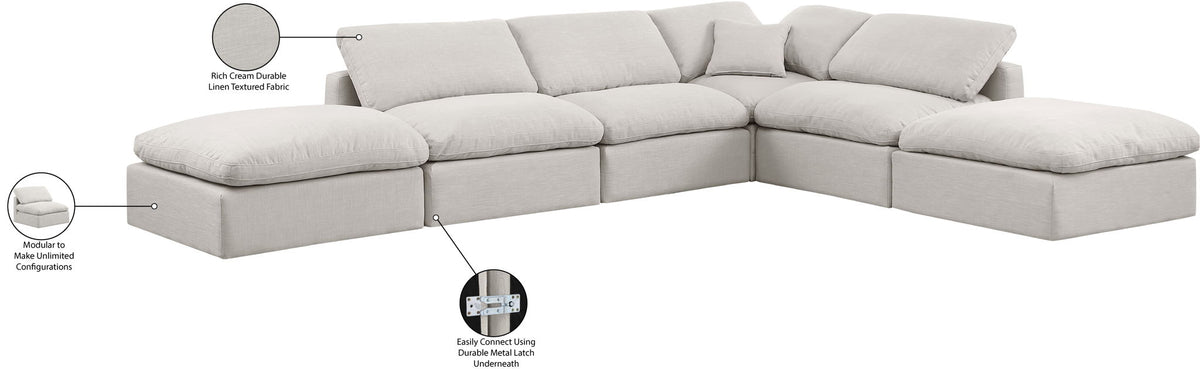 Indulge - Linen 6 Piece Modular Armless Sectional