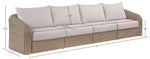 Seacrest - Olefin Water Resistant Fabric And Wicker 4 Piece Outdoor Patio Modular Sofa