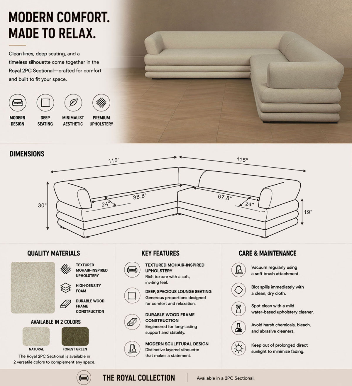 Manhattan Royal - 2-Piece Sectional