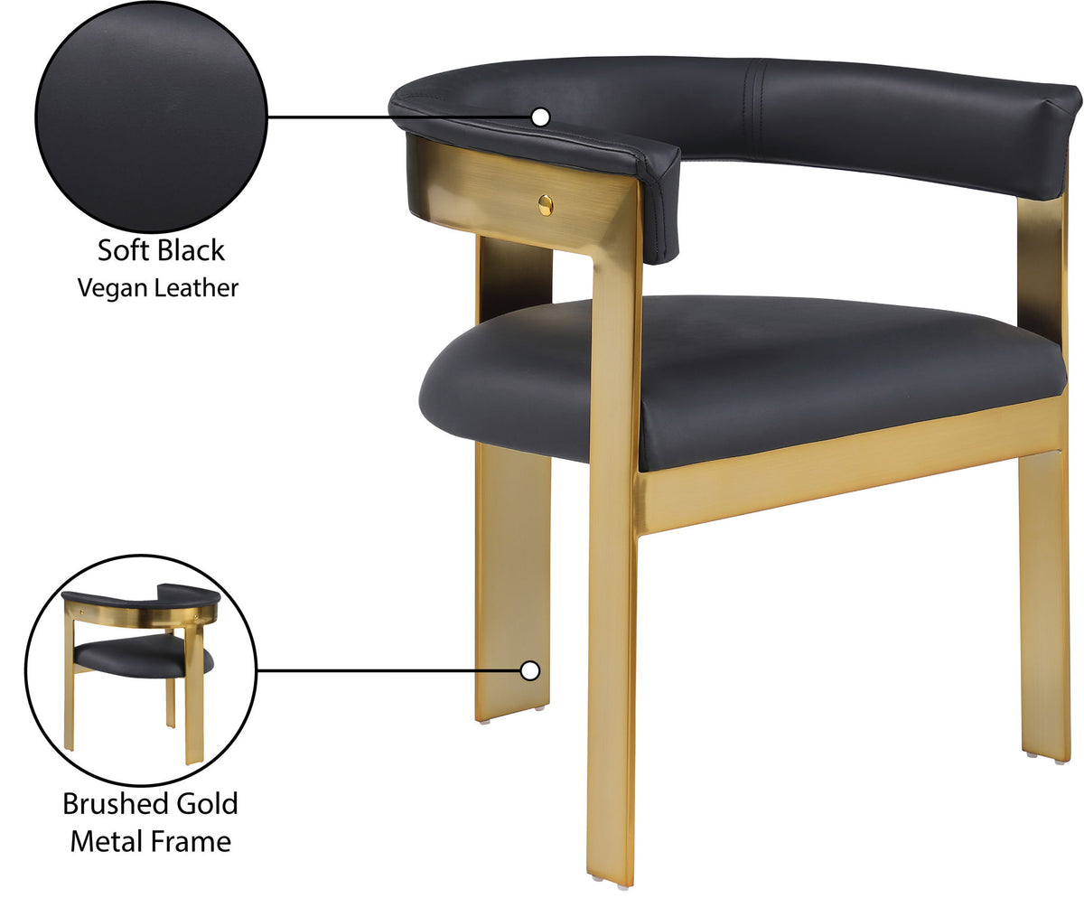 Romeo - Faux Leather Dining Chair With Gold Base (Set of 2)