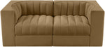 Rummi - Velvet Performance Fabric Upholstered 2 Piece Modular Loveseat