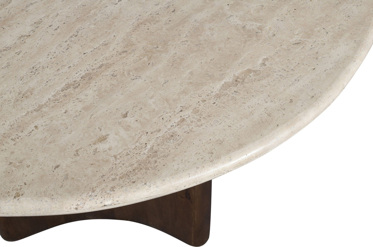 Pietra - Travertine And Mango Wood Dining Table