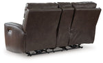 Crossplex - Power Reclining Loveseat / Console / Adjustable Headrest - Smoke