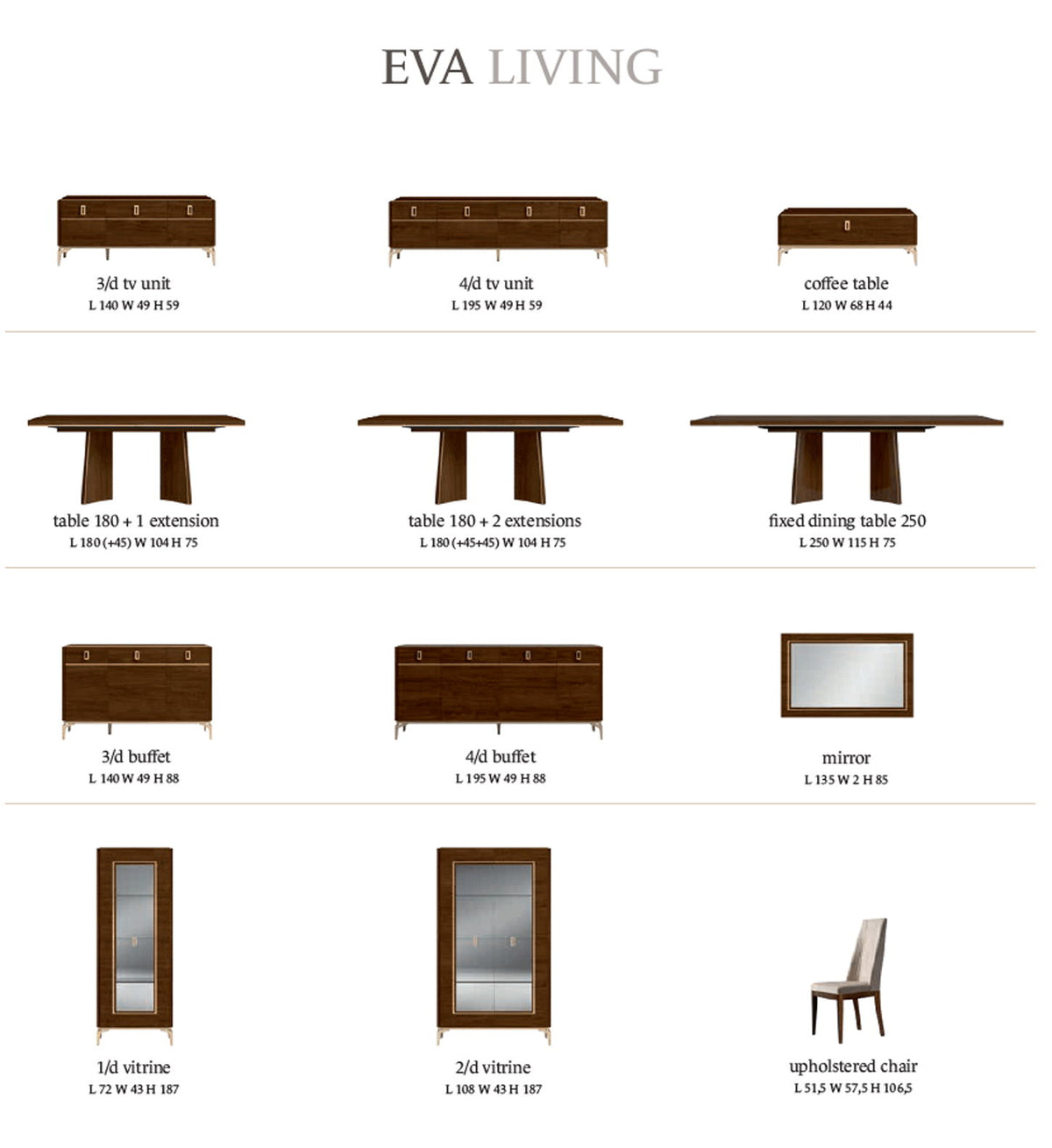 Eva - 2 Door China - Dark Brown