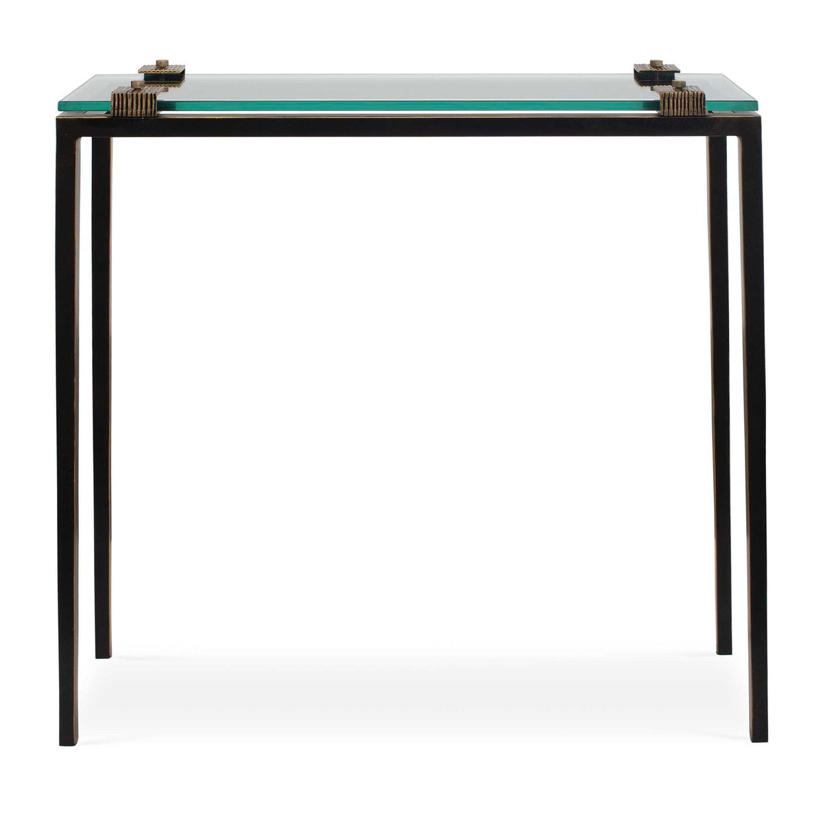 Averona - Glass Top Accent Table - Bronze